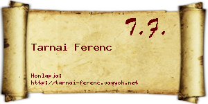 Tarnai Ferenc névjegykártya