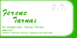 ferenc tarnai business card